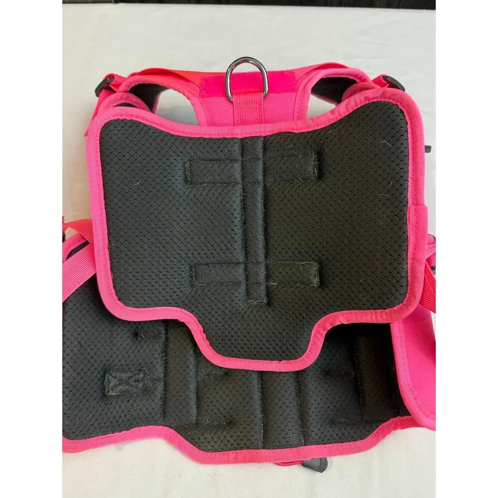 Petnanny Tactical Dog Harness Pink Adjustable No Pull Service Vest Size Large